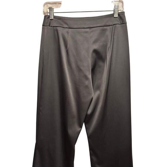 Cache LUXE Dark Gray Satin Lined Dress Pant Wide Leg Size 4/6 Flat Front $148 - Picture 8 of 9